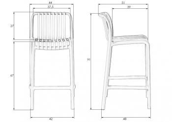 Стул полубарный Dobrin CHLOE