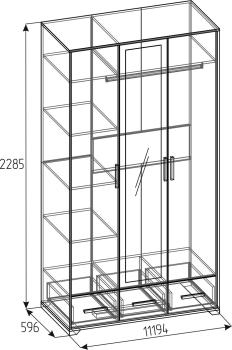 Шкаф для одежды и белья Глазов-мебель Айрис 444