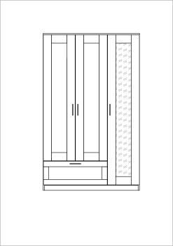 Шкаф комбинированный Гуд Лакк Сириус (3 двери и 1 ящик)