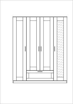 Шкаф комбинированный Гуд Лакк Сириус (4 двери и 1 ящик, с 1 зеркалом)