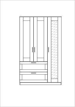 Шкаф комбинированный Гуд Лакк Сириус (3 двери и 2 ящика)