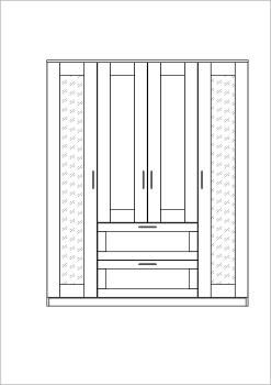 Шкаф комбинированный Гуд Лакк Сириус (4 двери и 2 ящика, с 2 зеркалами)