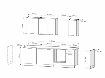 Кухонный гарнитур Mebel-ars К6-5 Моника 2,4 м