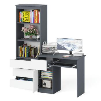 Стол компьютерный СВК Мори МС-1 левый + Стеллаж МСТ600.3