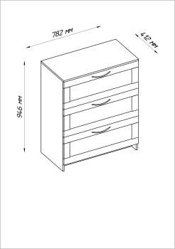 Комод Гуд Лакк Сириус (3 ящика)