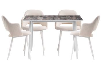 бежевый велюр / кантри 2047 / белый