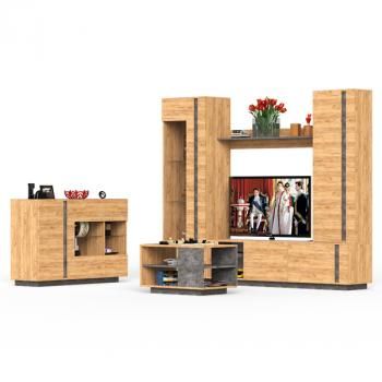 Дуб крафт золотой/камень тёмный