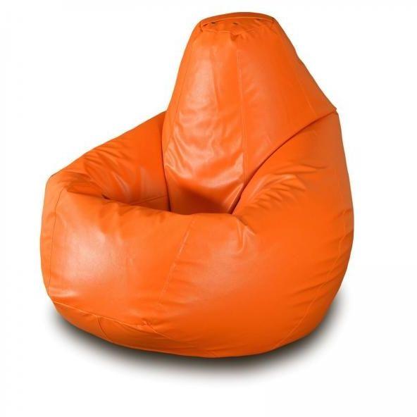 Кресло-мешок Позитиф груша оранжевая (экокожа)