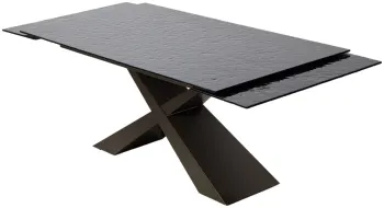 Стол M-City Arkell 180 GREY, стекло BUBBLE/ Шоколадное золото каркас