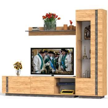 Дуб крафт золотой/камень тёмный