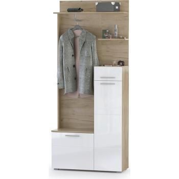 Дуб крафт серый/белый глянец