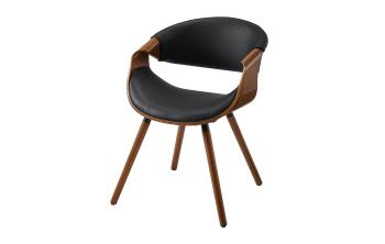 Экокожа черный/ Натуральный шпон орех