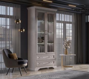 Шкаф БРВ Мебель STYLIUS B169-REG2W2S с подсветкой