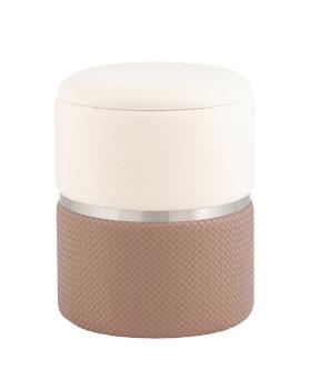 Серебро, светло-коричневый, шенилл с экокожей