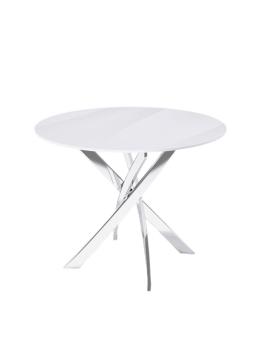 Хром/стекло белое глянец