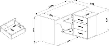 Компьютерный стол Сокол КСТ-09П Правый