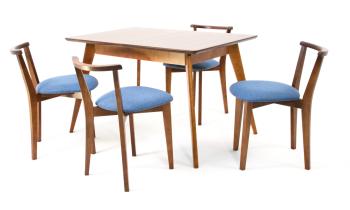 Орех/Рогожка Синий