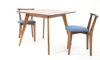 Орех/Рогожка Синий