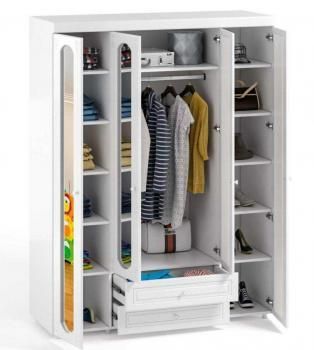 Шкаф 4 дв (560) с 2 Большими зеркальными дверьми, с 2 Малыми зеркальными дверьми и ящиками Катрин-К АФ-64 Афина