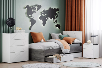 Меренга,ясень анкор темный,белый текстурный