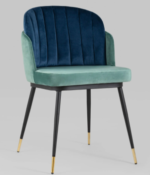 Велюр мятный+синий