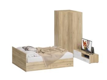 Дуб Сонома/Фасады Мдф Белый Глянец