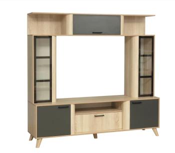 Дуб Сонома/Диамант Серый/Профиль: Masa Decor Дуб Сонома/Стекло