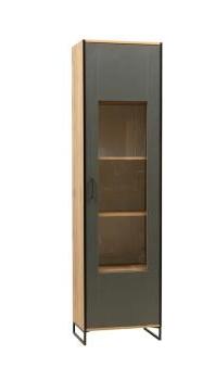 Дуб Бунратти Светлый/Диамант Серый/Металл: Черный