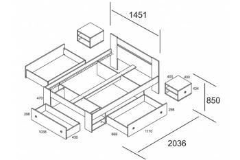 Кровать Столлайн Стелла 140 СТЛ.132.07М