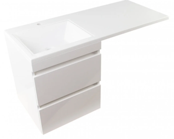 Тумба подвесная Style Line Даллас 110 + Умывальник ESTETUS Даллас 1100*480 левый