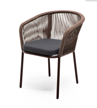 Каркас алюминий коричневый (ral8016) муар, роуп коричневый круглый, ткань темно-серая 027