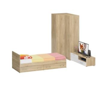 Дуб Сонома/Фасады Мдф Белый Глянец