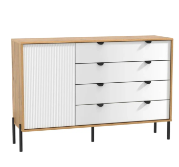 Дуб вотан/белый глянец снег