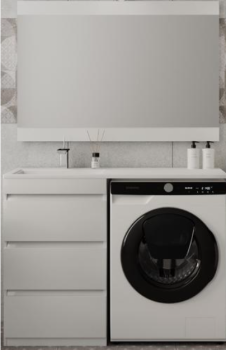 Тумба напольная Style Line Даллас 110 (3 ящ.) + Умывальник ESTETUS Даллас 1100*480 левый