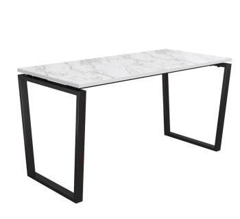 Мрамор Белый/Металл Черный