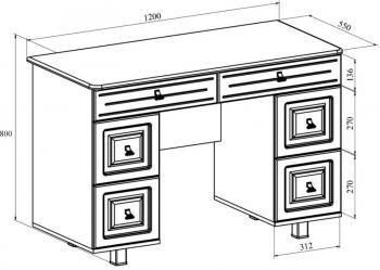 Стол туалетный с зеркалом Compass Элизабет ЭМ-1312