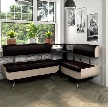 Кухонный набор Betel Угловой диван Валенсия (МД-1000+МУ-500+МД-1000)+ стол Флорида СМ-5 нога массив прямая+Стул Рим 2шт.