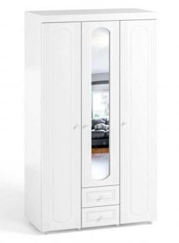 Шкаф 3 дв (560) с 2 Большими глухими дверьми, с 1 Малой зеркальной дверью и ящиками Катрин-К АФ-57 Афина