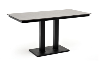 Серый гранит, подстолье двойное черное чугун