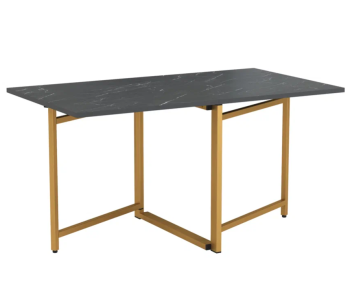 Мрамор черный/металл: золотой