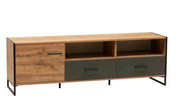 Дуб Бунратти Светлый/Диамант Серый/Металл: Черный