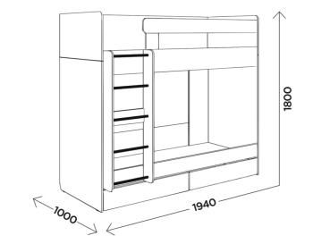 Кровать двухъярусная 800х1900 Komfort S Бенедикт М5