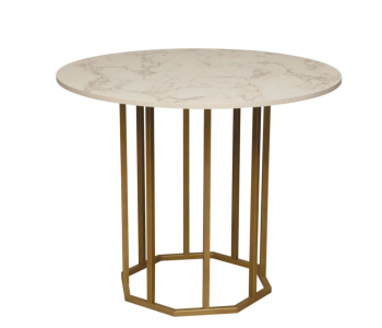 Мрамор белый/металл: золотой