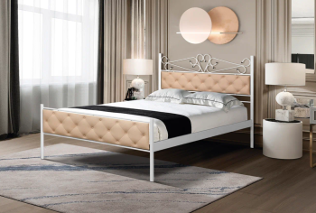 Металл белый/ткань велюр конфетти крем