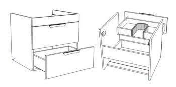 Тумба подвесная Corozo Алиот 120 2 ящ.