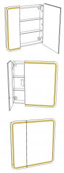 Зеркало-шкаф LED Corozo Алабама 80/С универсальное