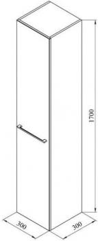 Шкаф-пенал для ванной De Aqua Тока 1S 30 R