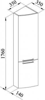 Шкаф-пенал угловой для ванной De Aqua Тока 5 35 L