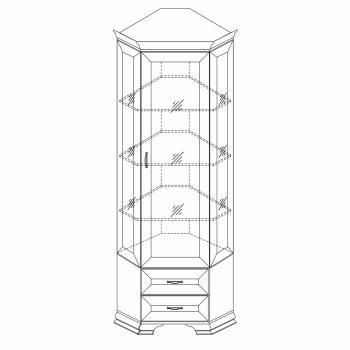 Шкаф-витрина Кураж Сиена угловой