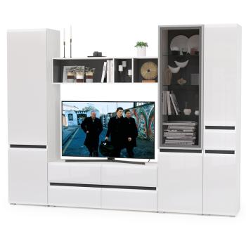 Корпус: белый/чёрный/фасады: МДФ белый глянец